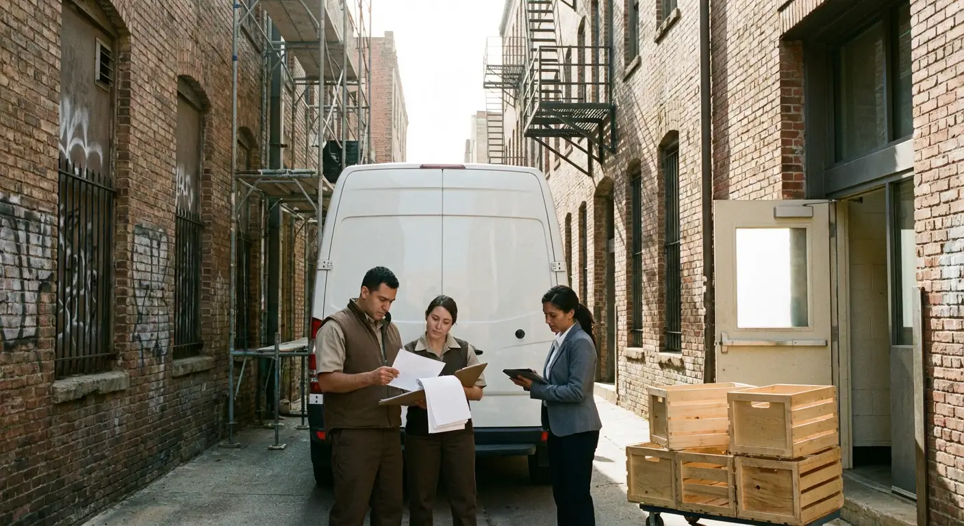 Redwood City alley delivery access and clearance check