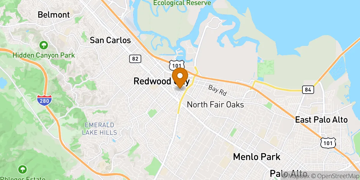 neighborhood map in Redwood City, CA